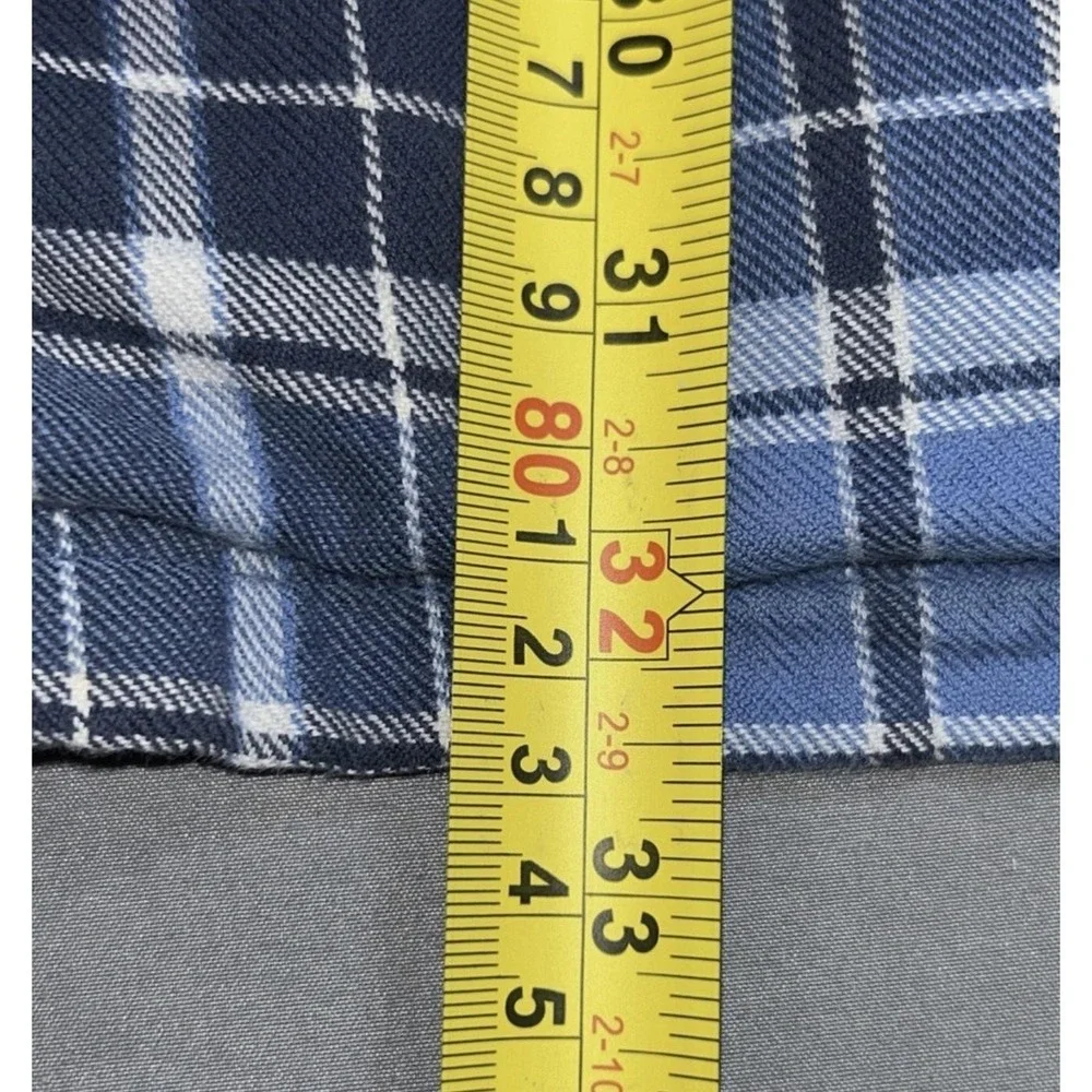 L.L. Bean Shirt Mens XLT Blue Plaid Flannel Lined Long Sleeve Button Up Pockets - Picture 2 of 8